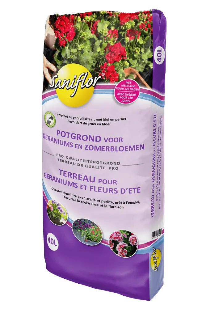 Terreau pour géraniums et fleurs d'été