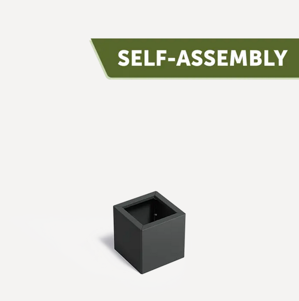 Bac à assembler en acier enduit (400x400x400mm, Blanc signalisation (RAL 9016) - Mat)