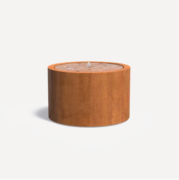 Table d'eau en acier corten ronde