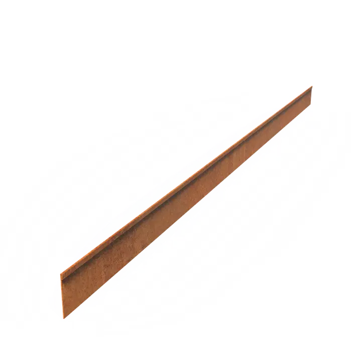 Bordure avec bord supérieur replié (100mm, Acier Corten)